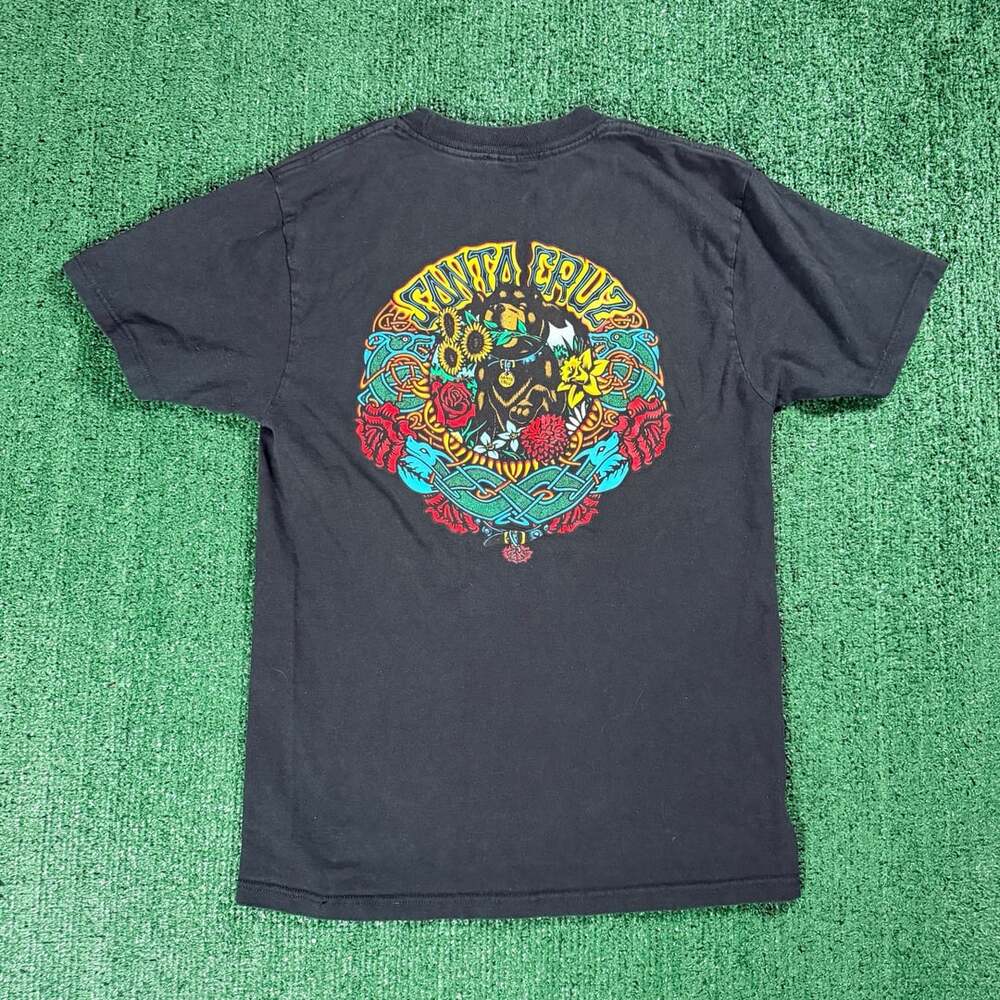 Santa Cruz Skater T-Shirt Black Graphic Tee Size Small